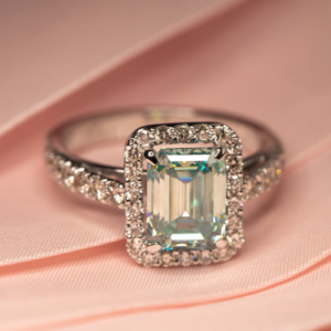 Green Diamond Engagement Ring